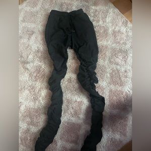 Black stacked up sweat pants